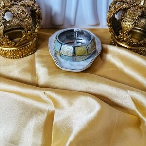 Elegant Gold and Silver Decorative Bowl